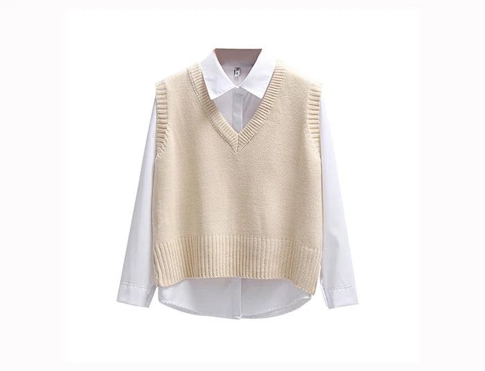Sleeveless Knitted Sweater