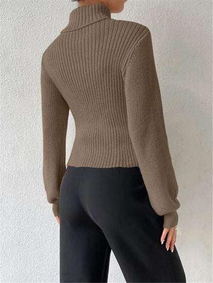 Women’s Hollow Out Turtleneck Sweater