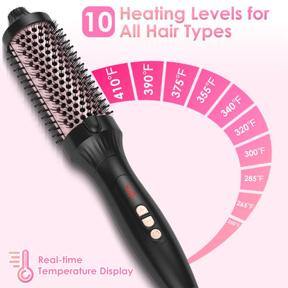 1Pc 3 In 1 Thermal Brush Hair Curler Brush Hair Curler Straightener